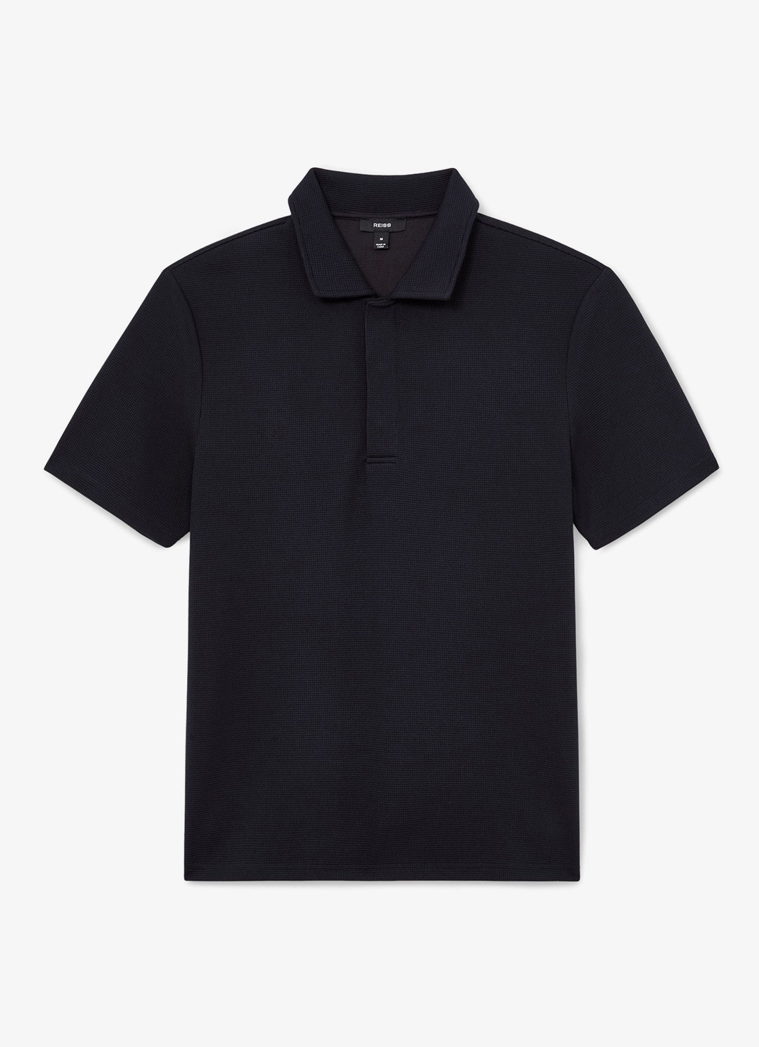 Reiss Reed regular fit polo met wafelstructuur - voorkant 5 navy / blauw