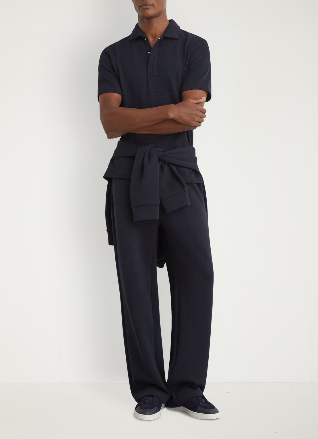Reiss Reed regular fit polo met wafelstructuur - voorkant 6 navy / blauw