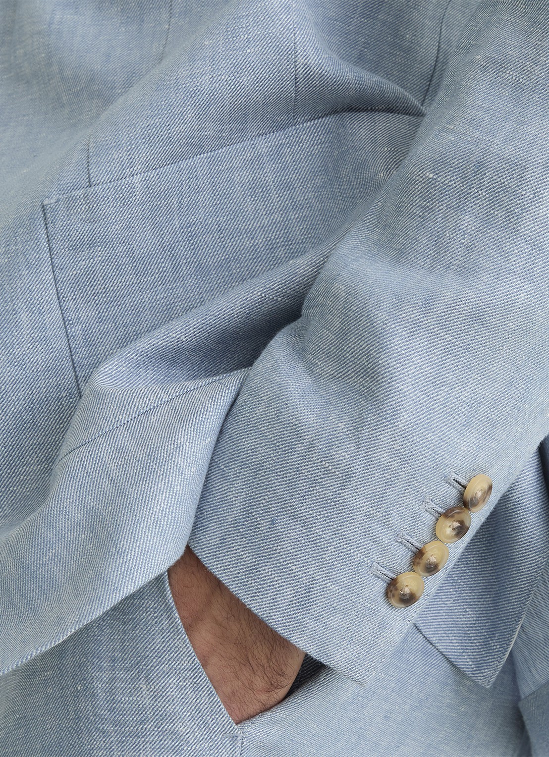 Reiss Regular fit colbert met steekzakken - detail 2 lichtblauw