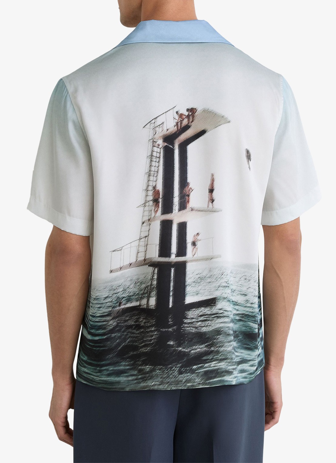 Reiss Regular fit overhemd met print - achterkant 3 lichtblauw
