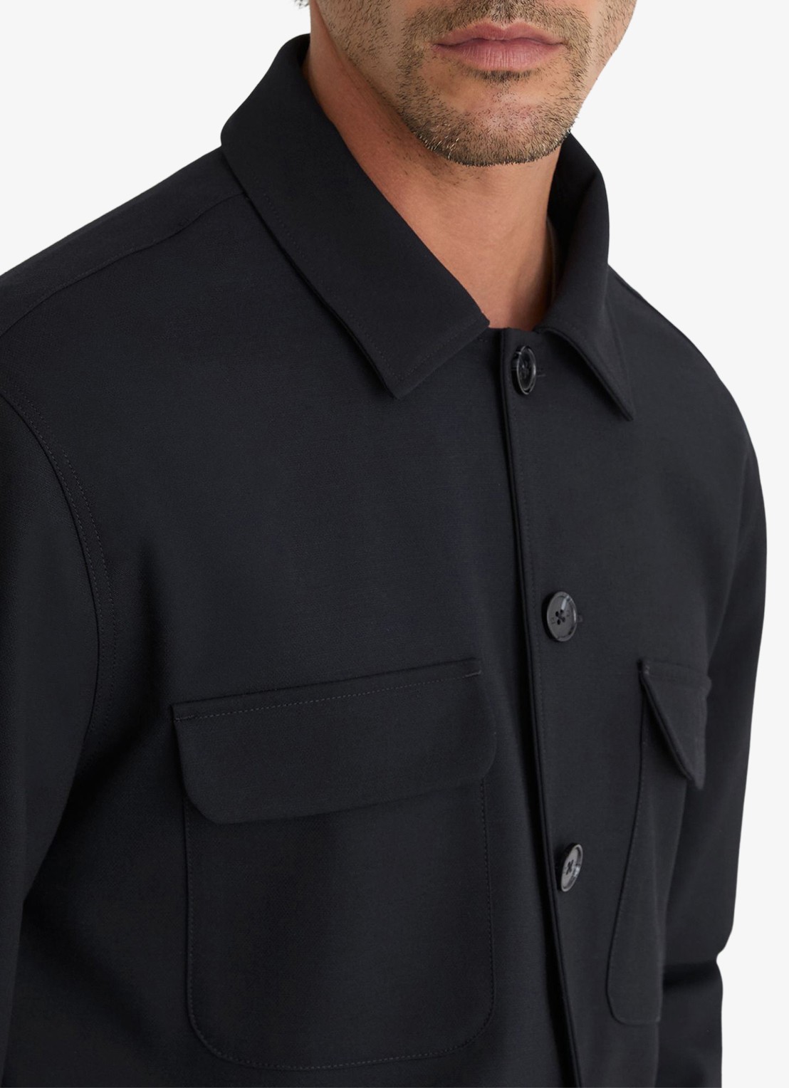 Reiss Regular fit overshirt met borstzak - detail 5 navy / blauw