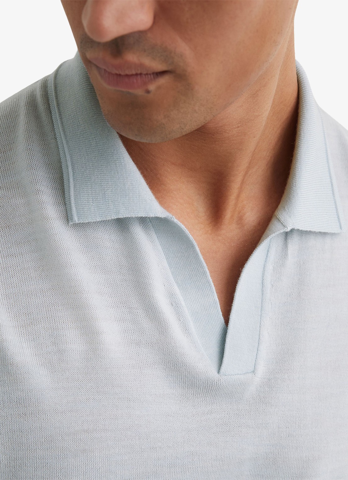 Reiss Regular fit polo met gemêleerd dessin - detail 5 aquatic blue / lichtblauw