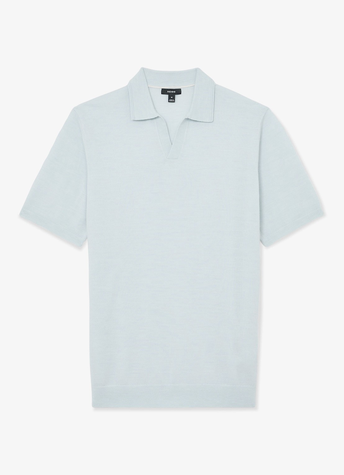 Reiss Regular fit polo met gemêleerd dessin - voorkant aquatic blue / lichtblauw