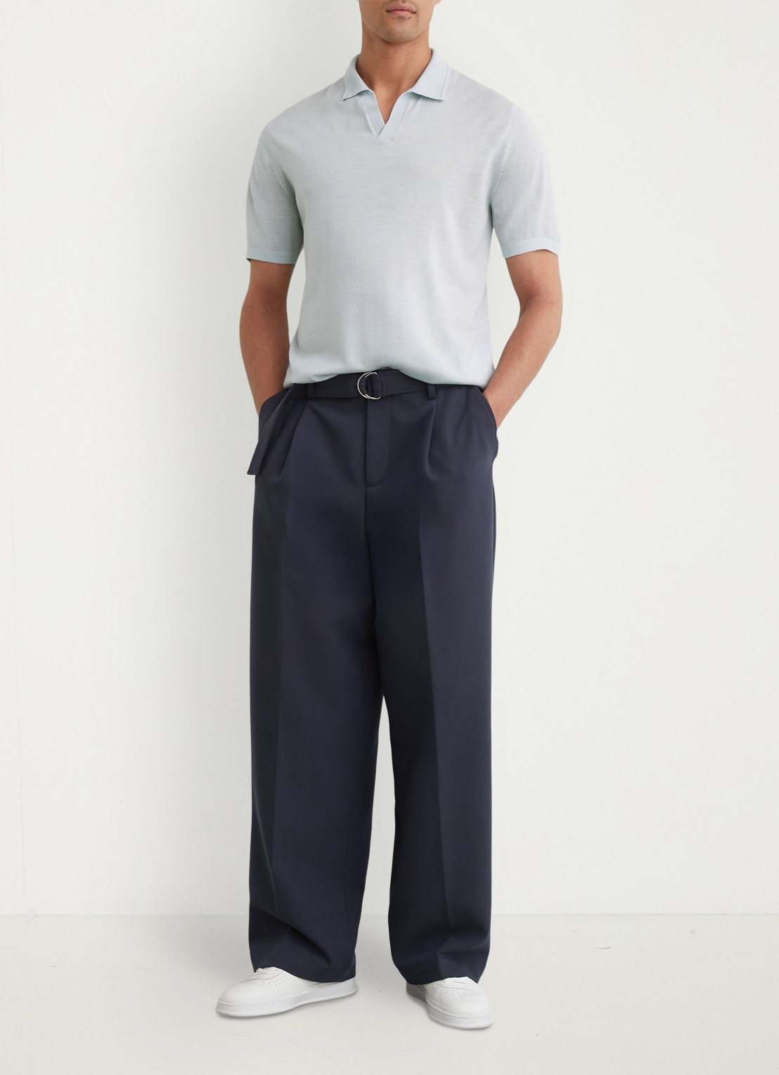 Reiss Regular fit polo met gemêleerd dessin - voorkant 2 aquatic blue / lichtblauw