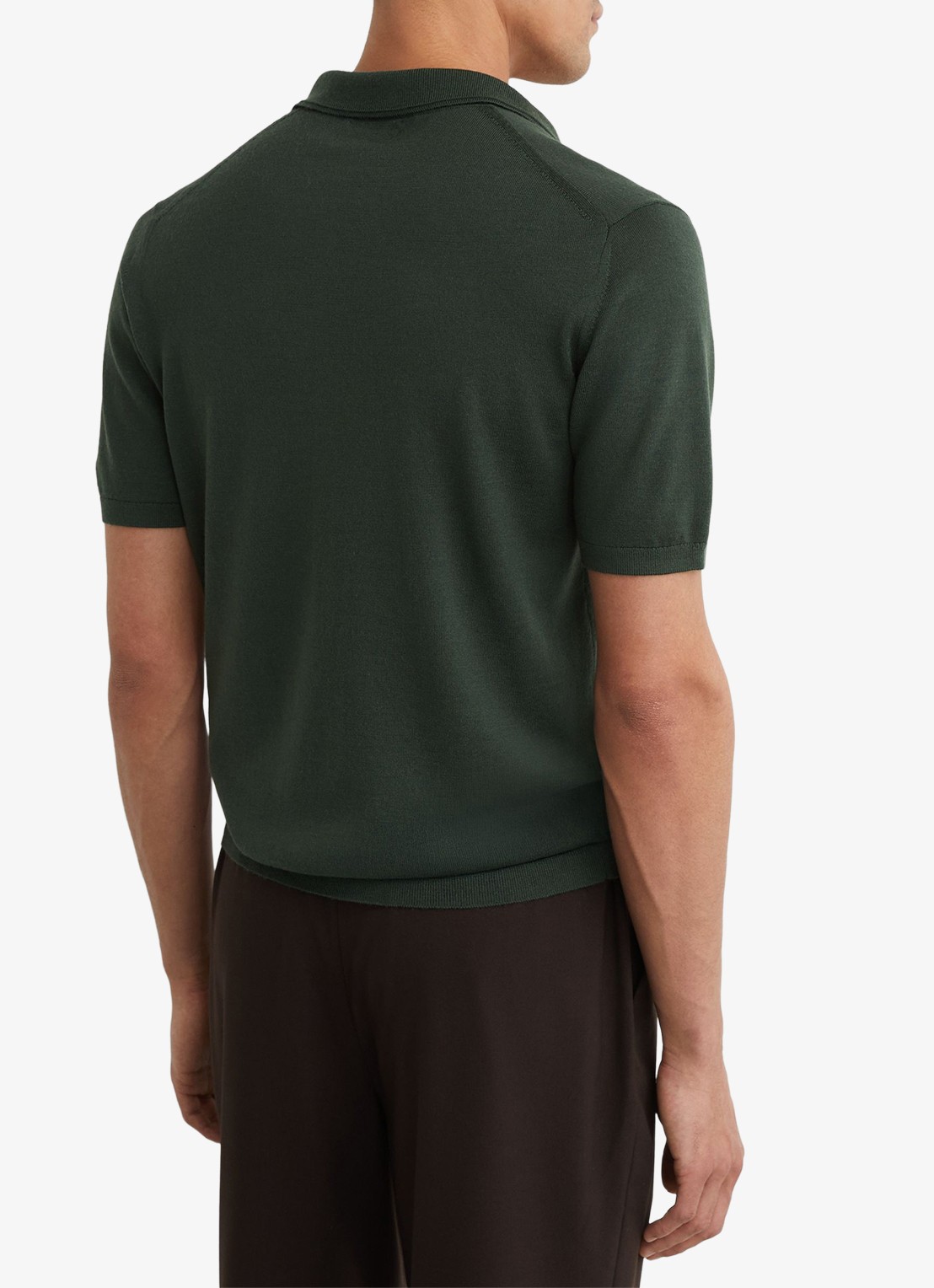 Reiss Regular fit polo met gemêleerd dessin - achterkant dark green / groen