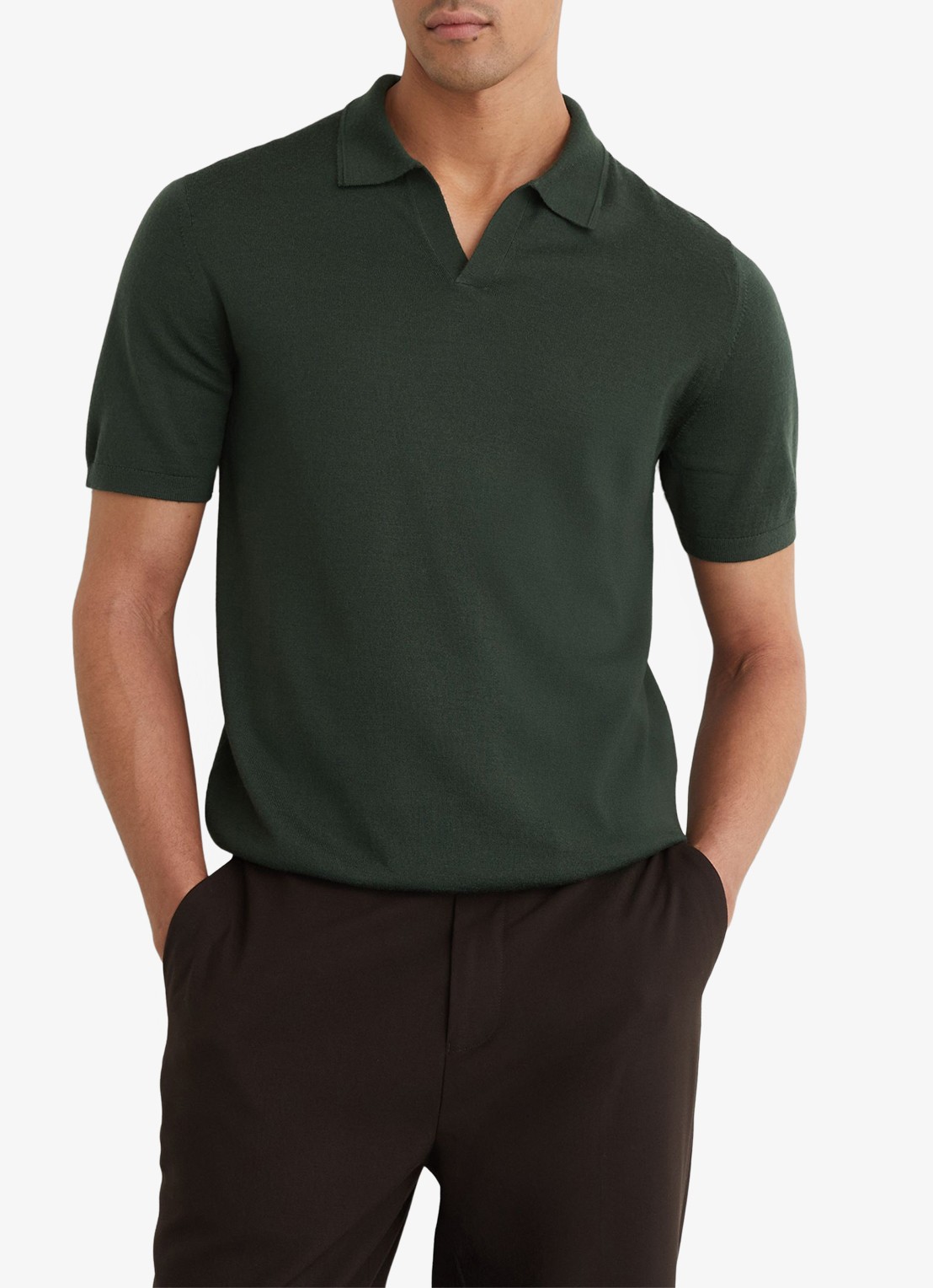Reiss Regular fit polo met gemêleerd dessin - detail 4 dark green / groen