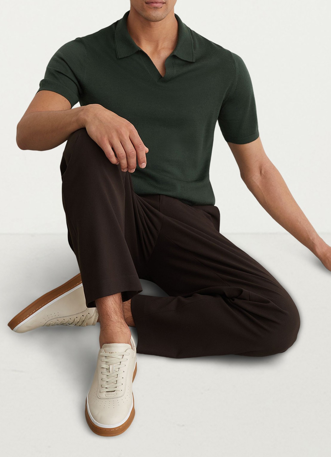 Reiss Regular fit polo met gemêleerd dessin - detail 6 dark green / groen