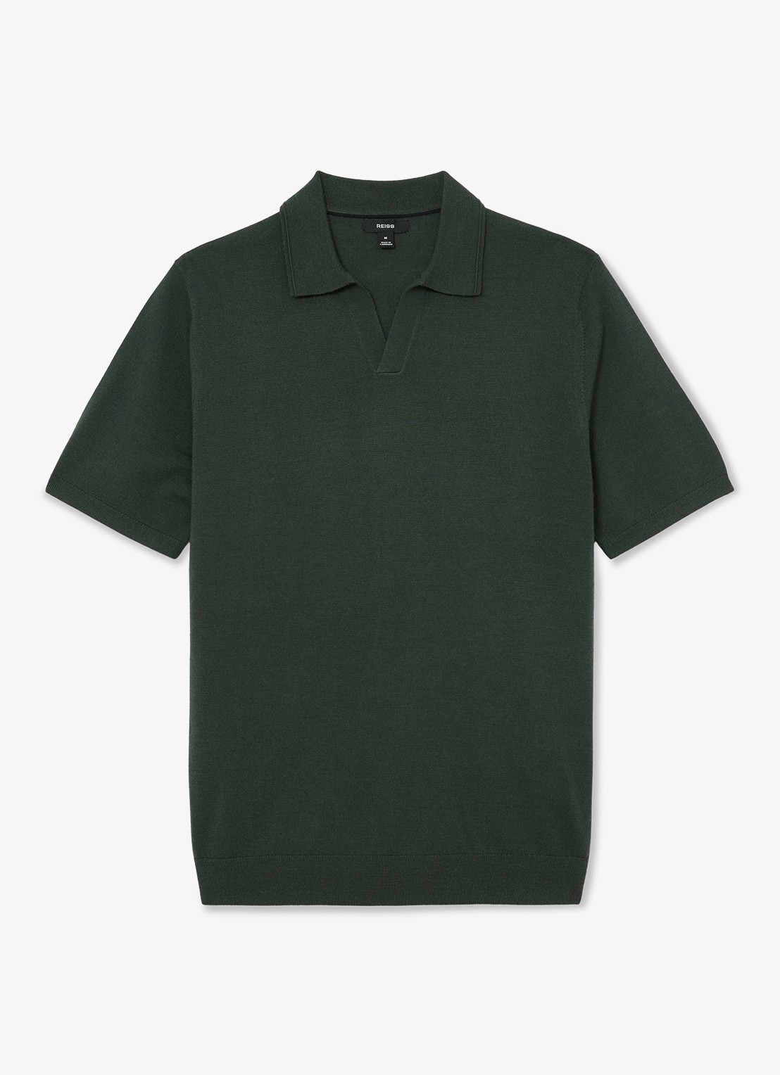 Reiss Regular fit polo met gemêleerd dessin - voorkant 2 dark green / groen