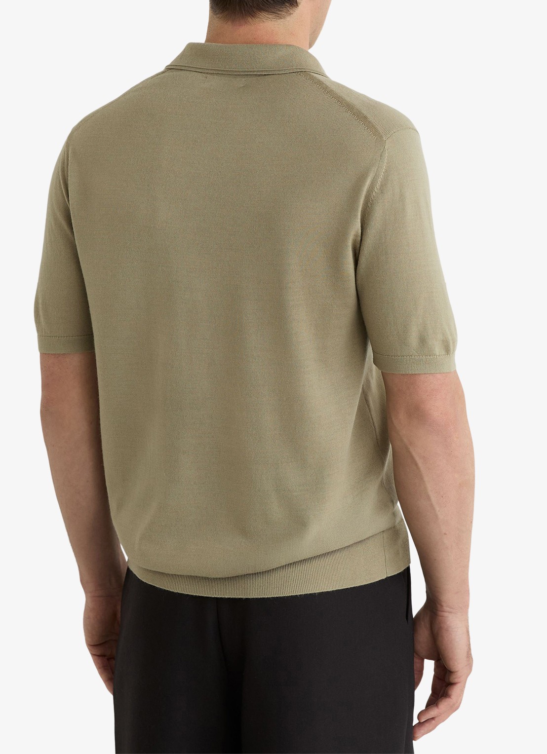 Reiss Regular fit polo met gemêleerd dessin - achterkant soft olive green / groen