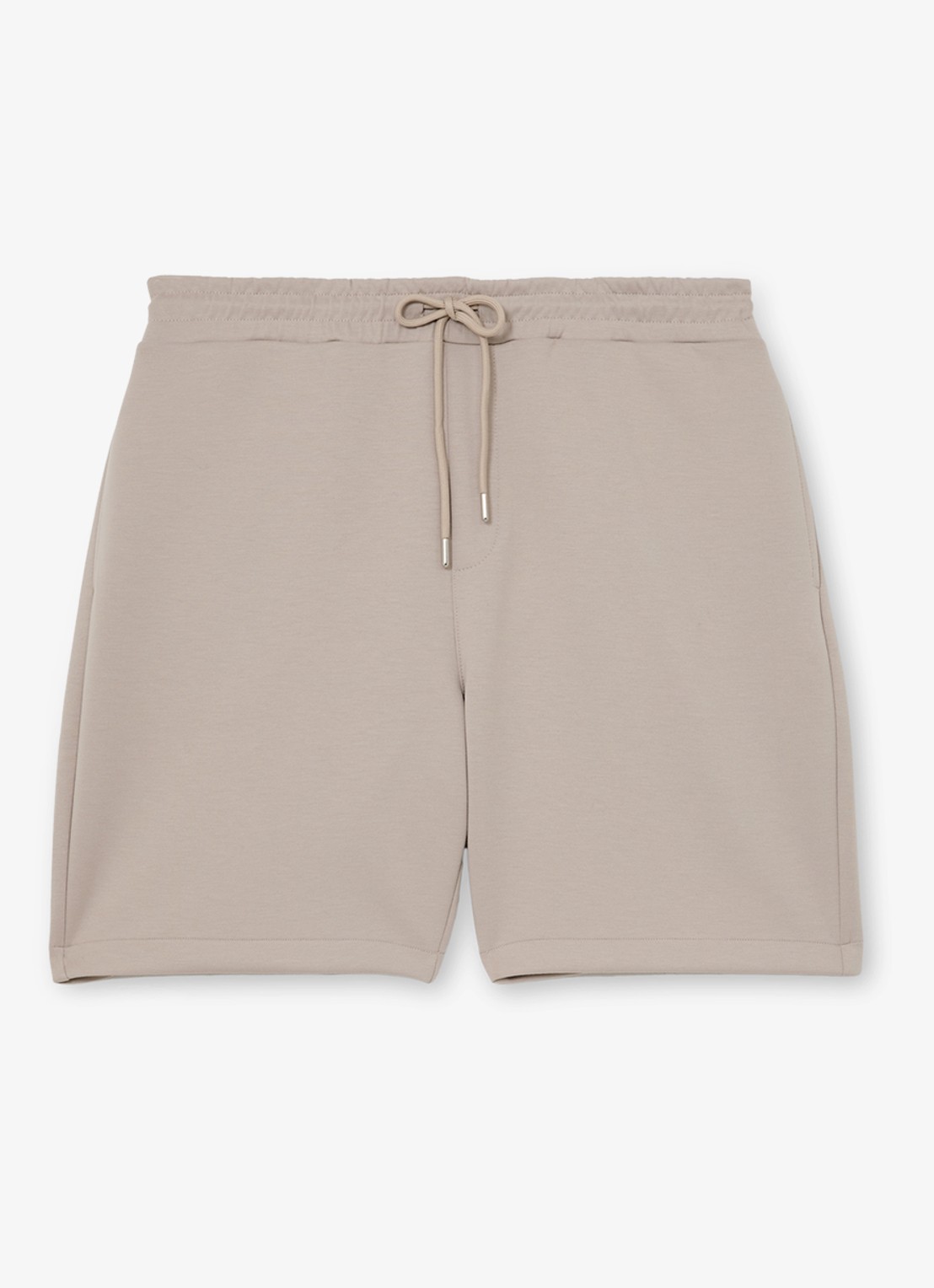 Reiss Reid straight fit korte broek met steekzakken - voorkant stone / beige