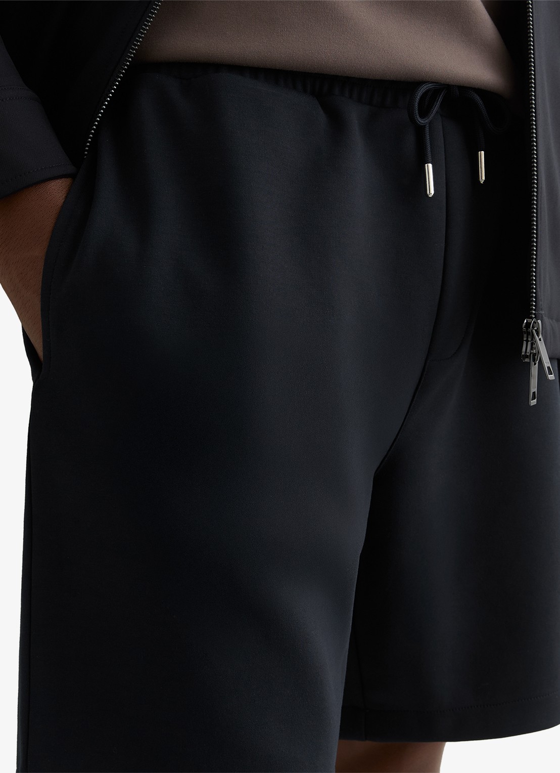 Reiss Reid straight fit korte broek met steekzakken - detail 5 donkerblauw