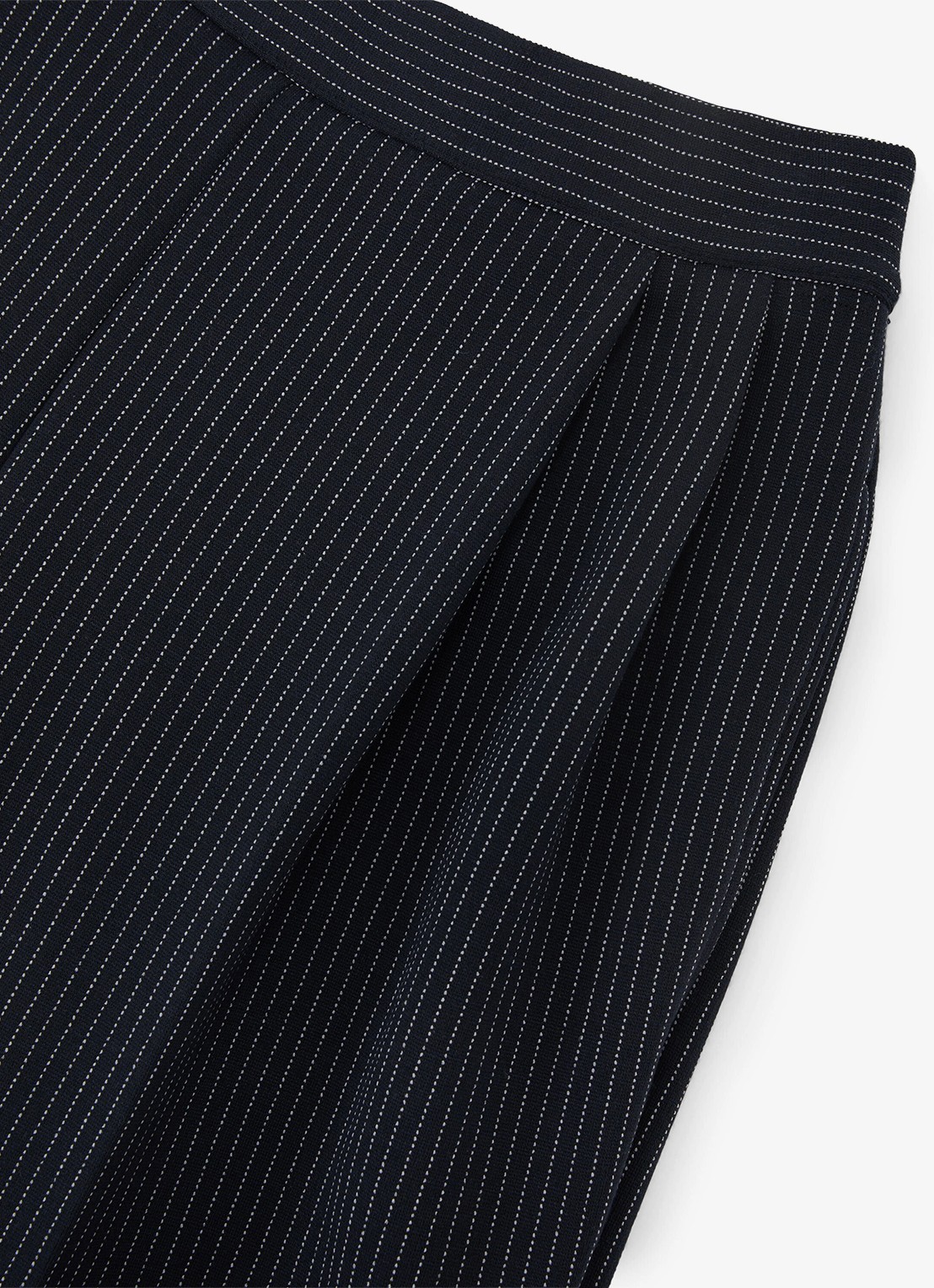 Reiss Remi high waist wide fit pantalon met streepprint - detail 7 donkerblauw