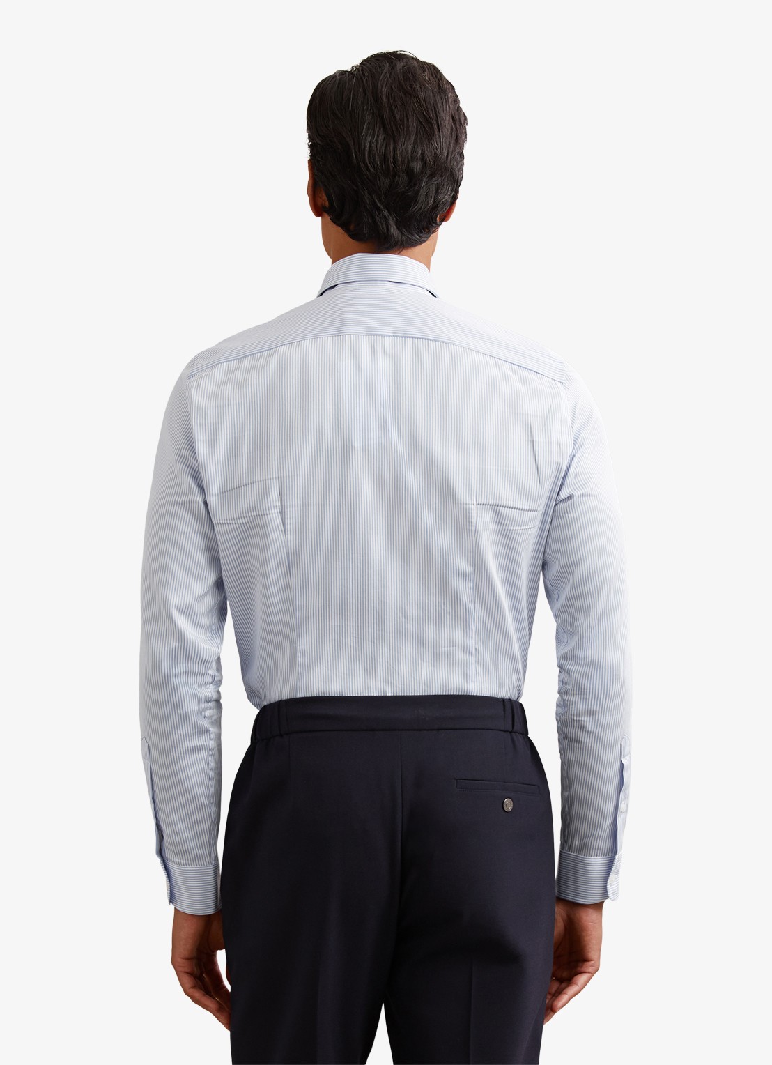 Reiss Remote regular fit overhemd met streepprint - achterkant 7 lichtblauw