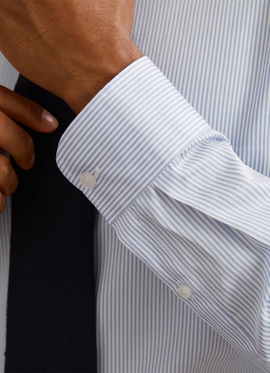 Reiss Remote regular fit overhemd met streepprint - detail 5 lichtblauw