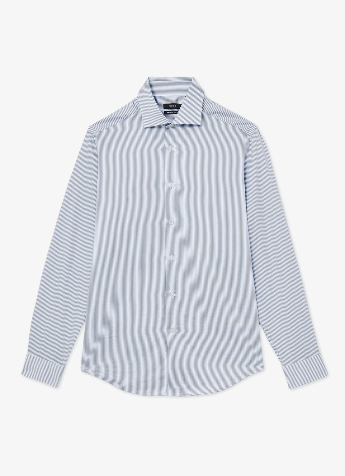 Reiss Remote regular fit overhemd met streepprint - voorkant lichtblauw