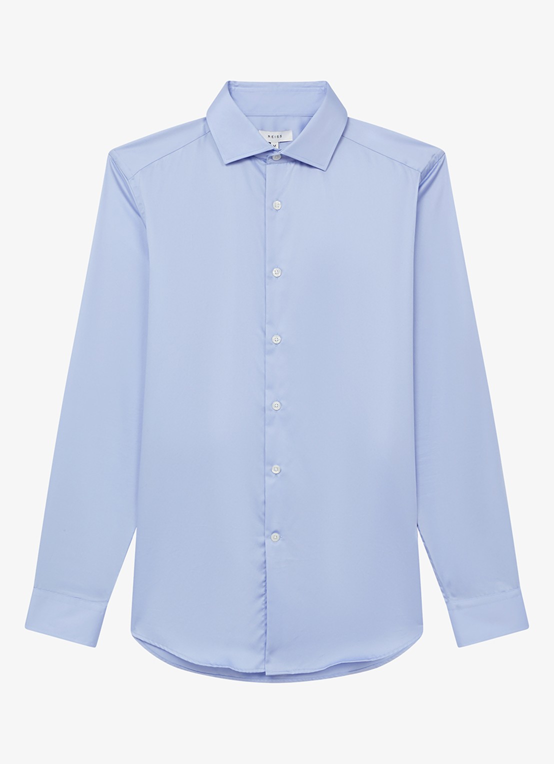 Reiss Remote slim fit overhemd met cut-away kraag - voorkant lichtblauw