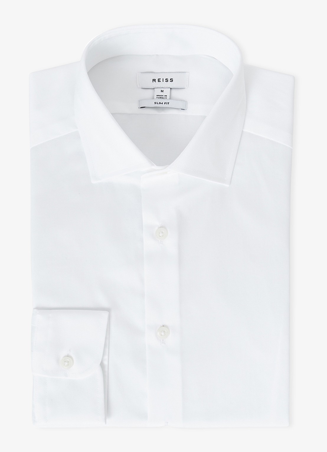 Reiss Remote slim fit overhemd met cut-away kraag - voorkant 2 wit