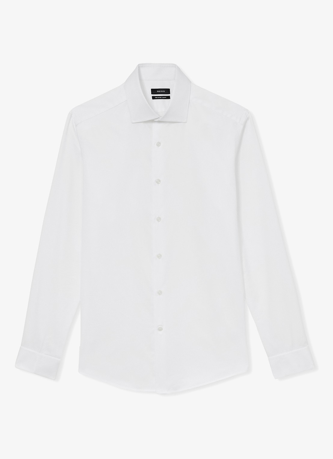 Reiss Remote slim fit overhemd met dubbele manchet - voorkant white / wit