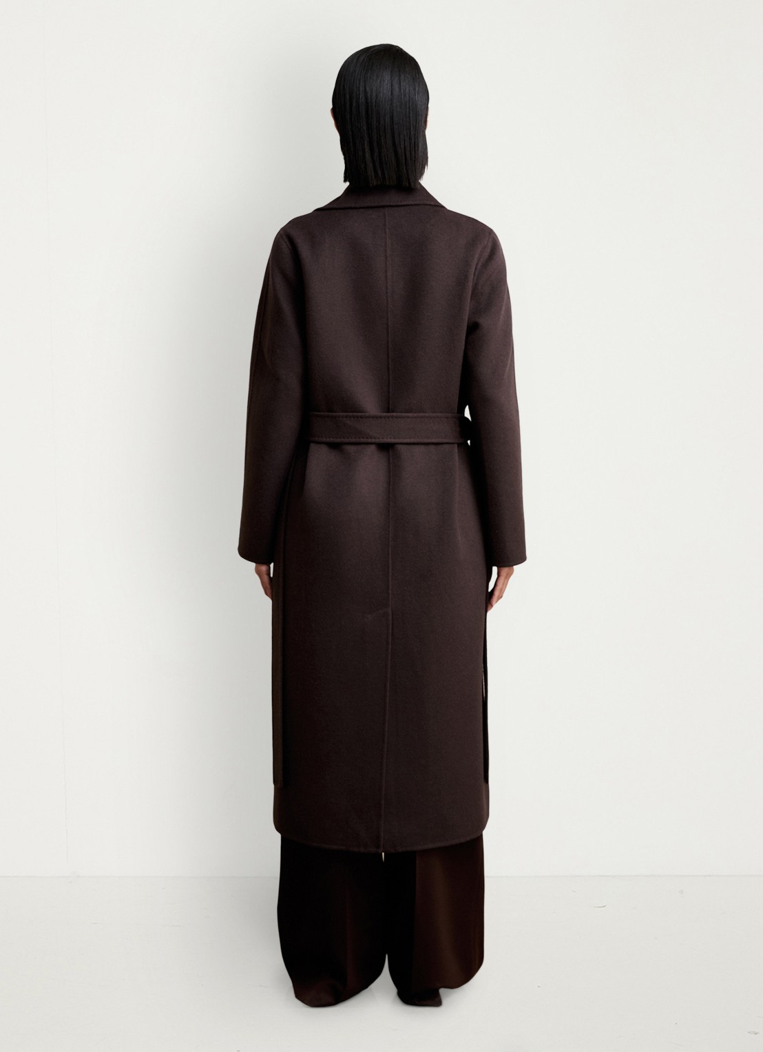 Reiss Rene mantel in wolblend met strikceintuur - achterkant 5 aubergine