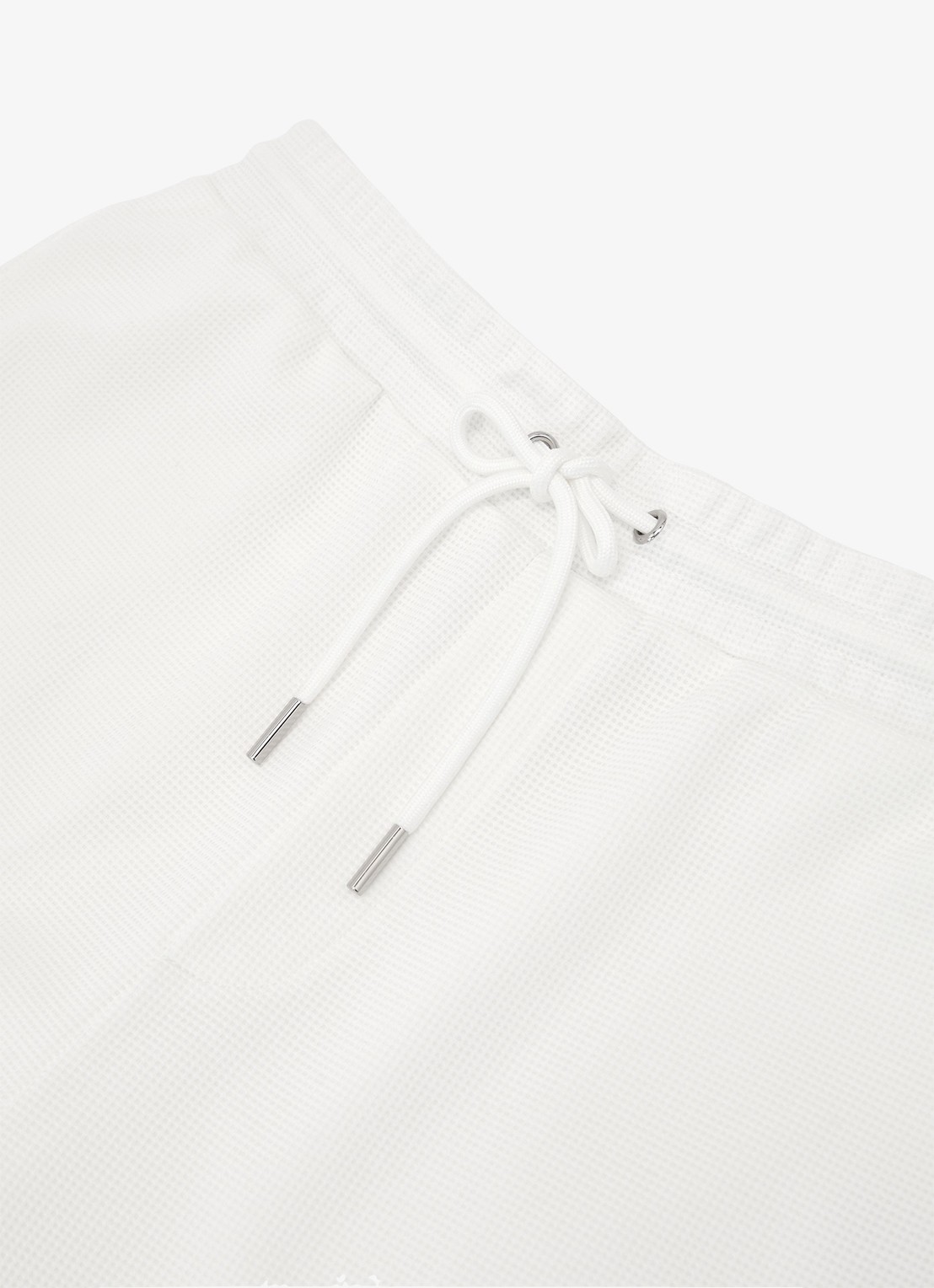 Reiss Renly straight fit korte joggingbroek met wafelstructuur - detail 6 white / wit