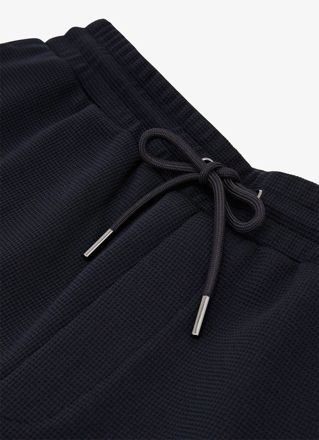 Reiss Renly straight fit korte joggingbroek met wafelstructuur - detail 3 navy / blauw