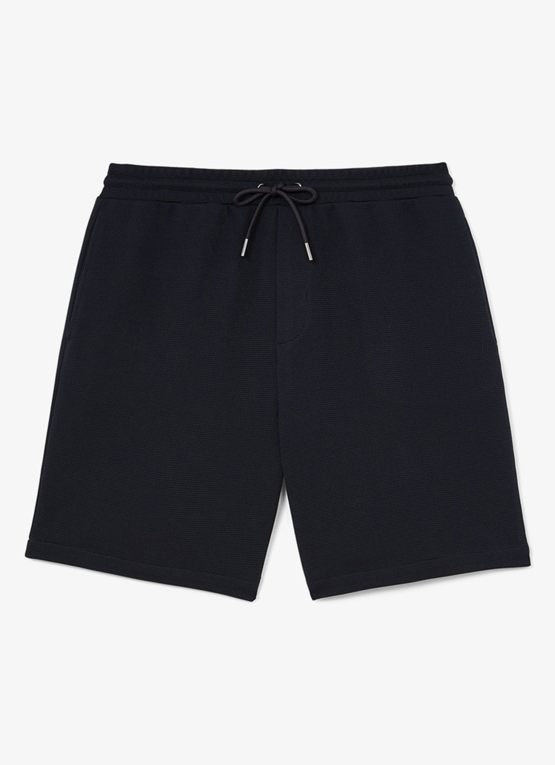 Reiss Renly straight fit korte joggingbroek met wafelstructuur - voorkant 5 navy / blauw