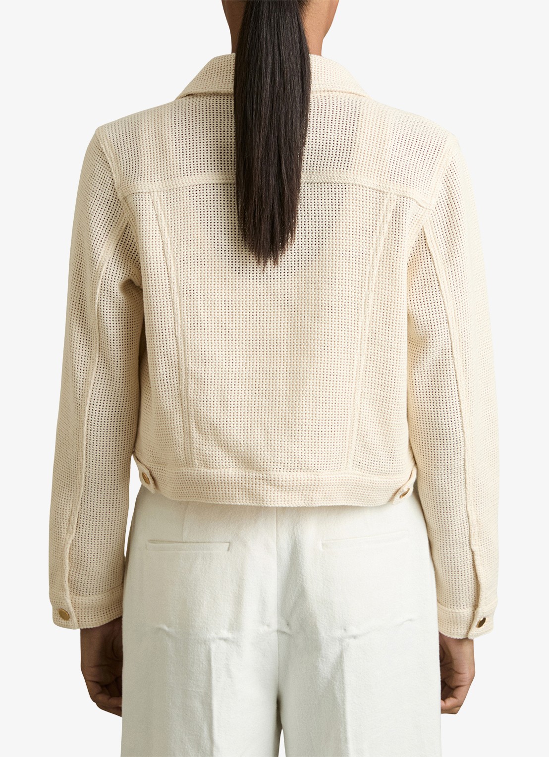 Reiss Renzo jack met structuur - achterkant creme
