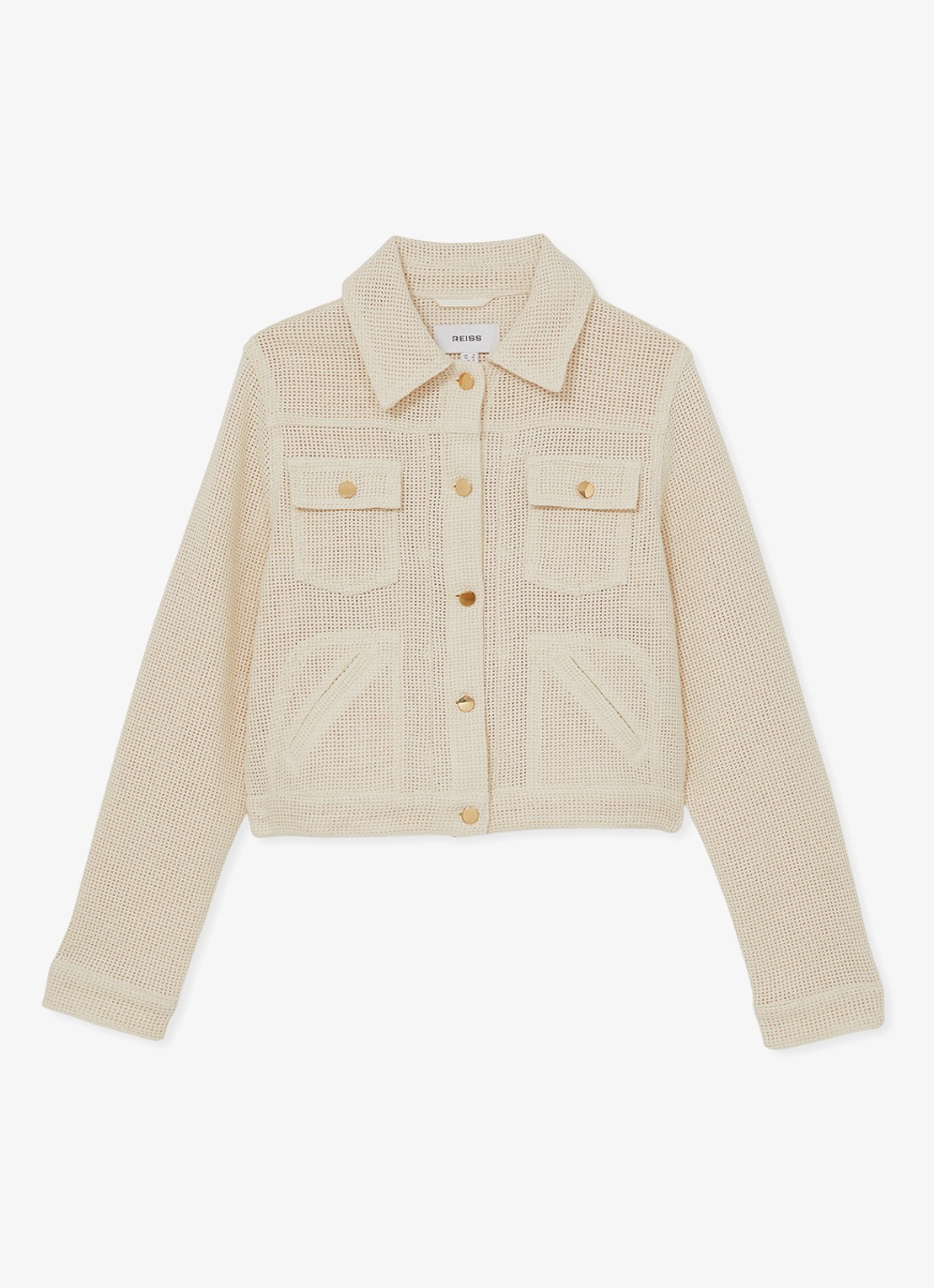 Reiss Renzo jack met structuur - voorkant 2 creme