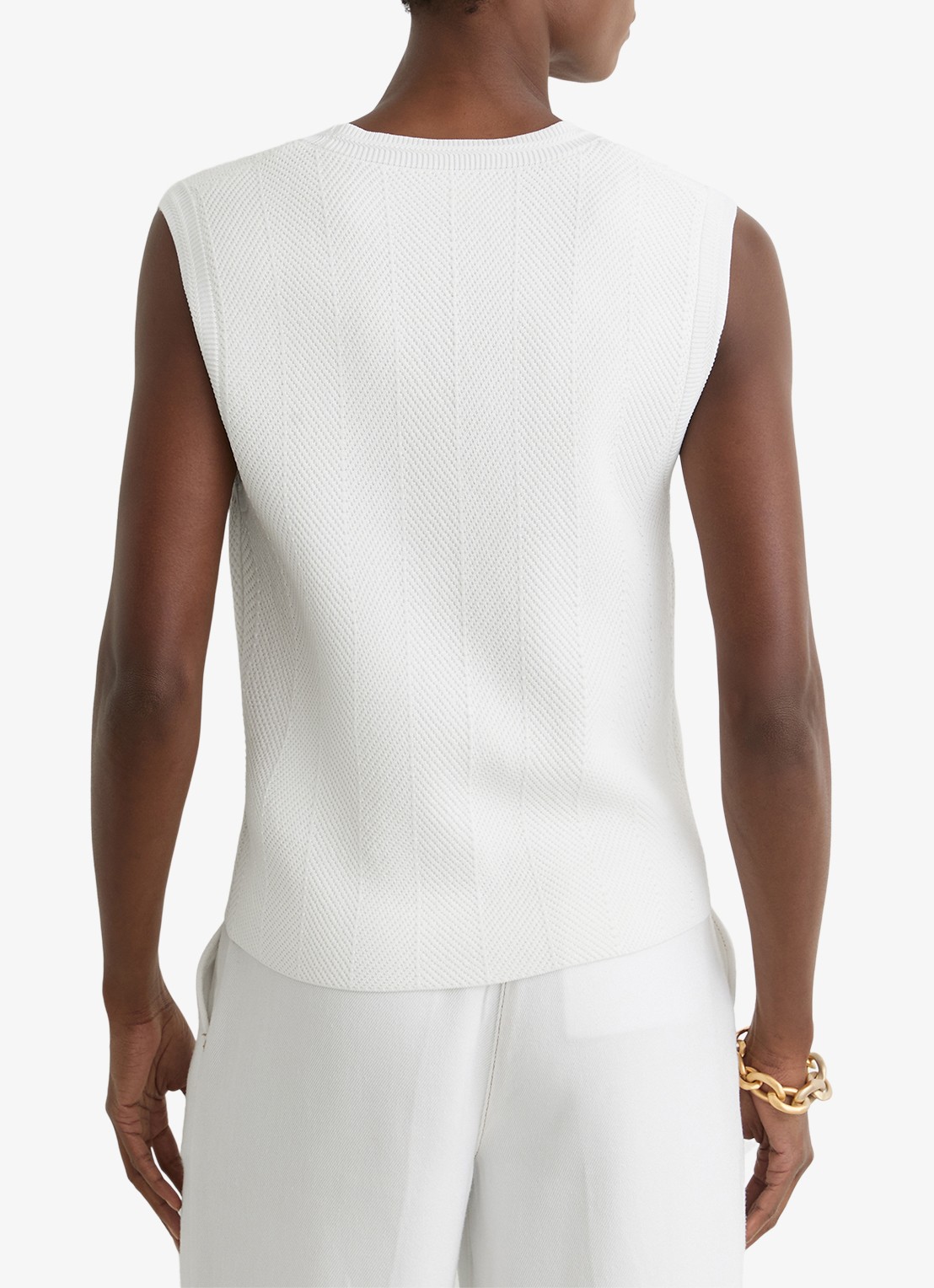 Reiss Ria gilet met structuur - achterkant wit