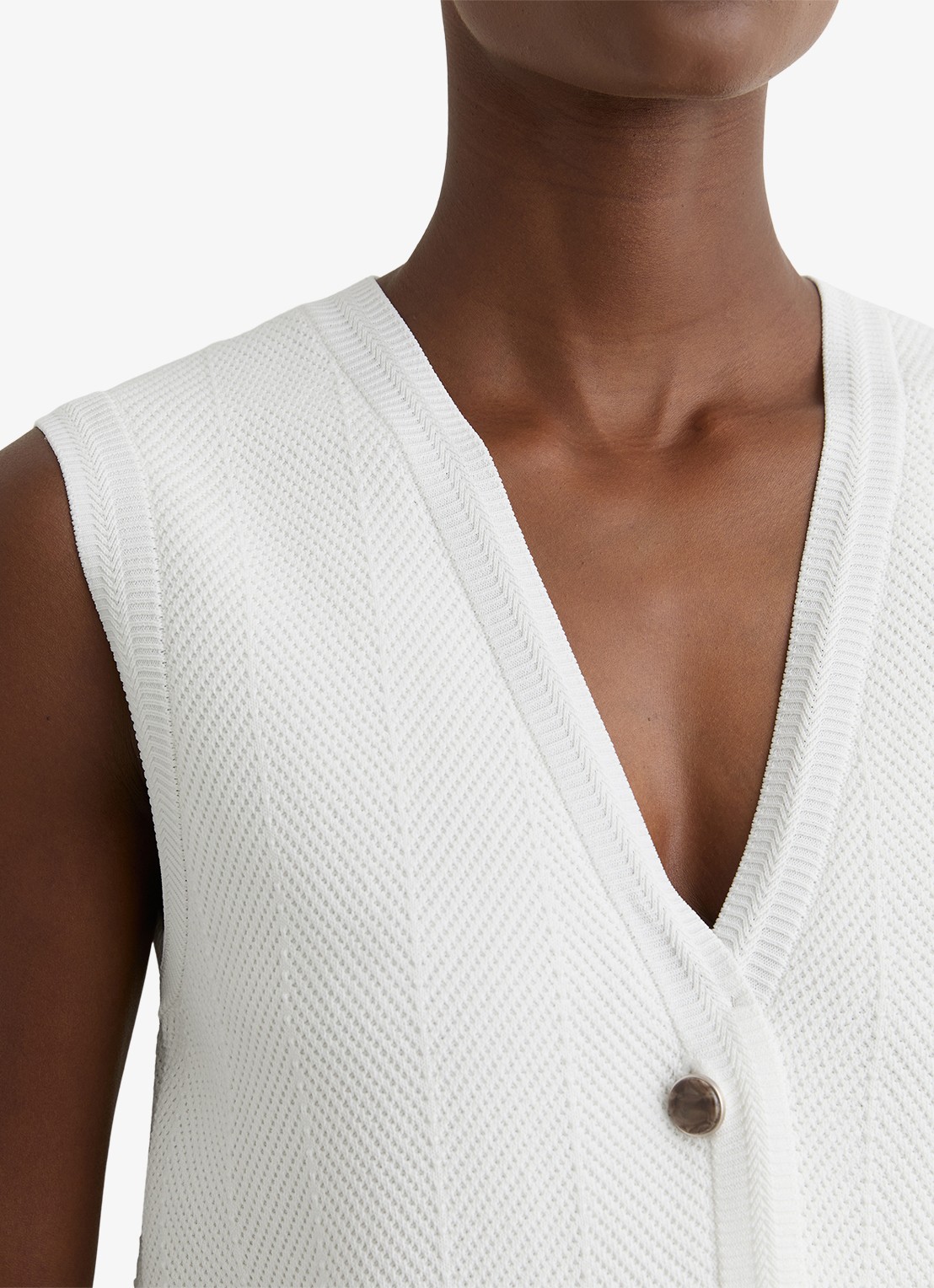 Reiss Ria gilet met structuur - detail 3 wit