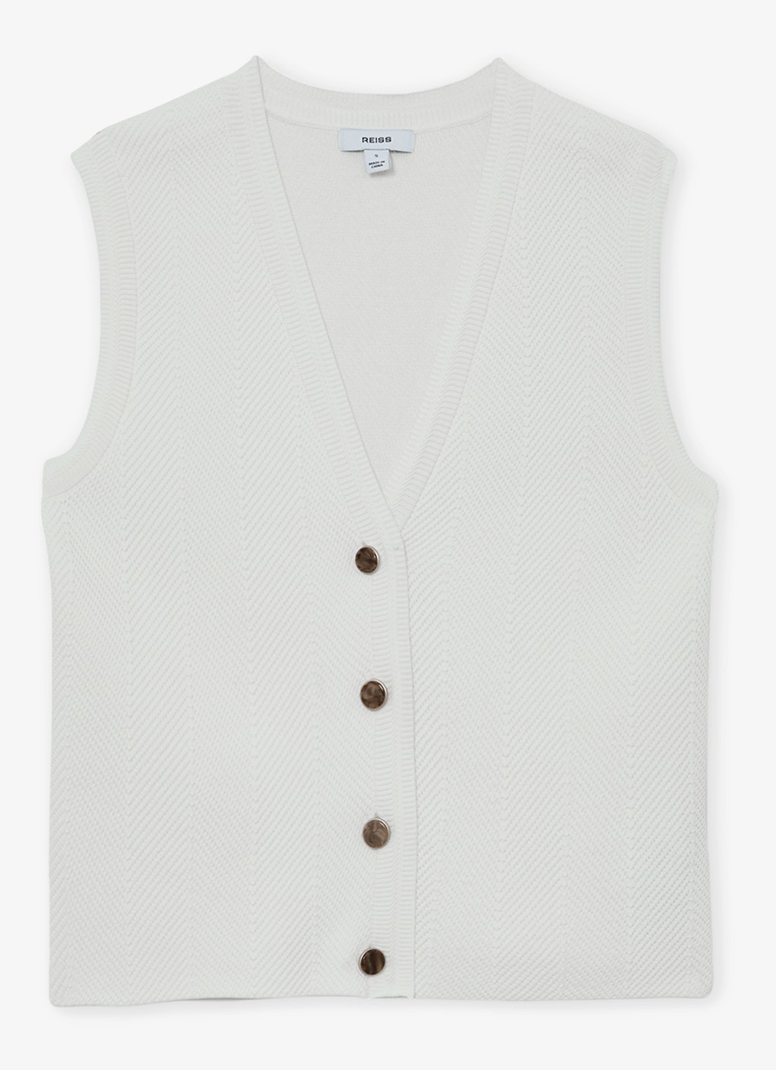 Reiss Ria gilet met structuur - voorkant 5 wit