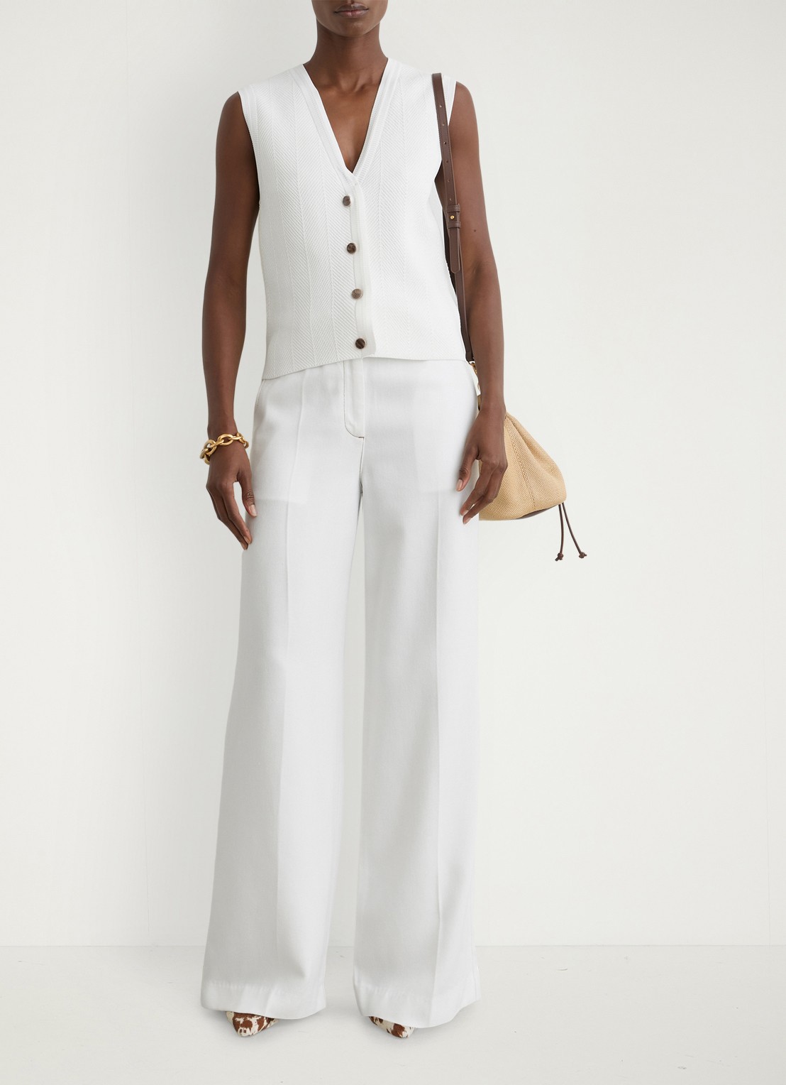 Reiss Ria gilet met structuur - voorkant 6 wit