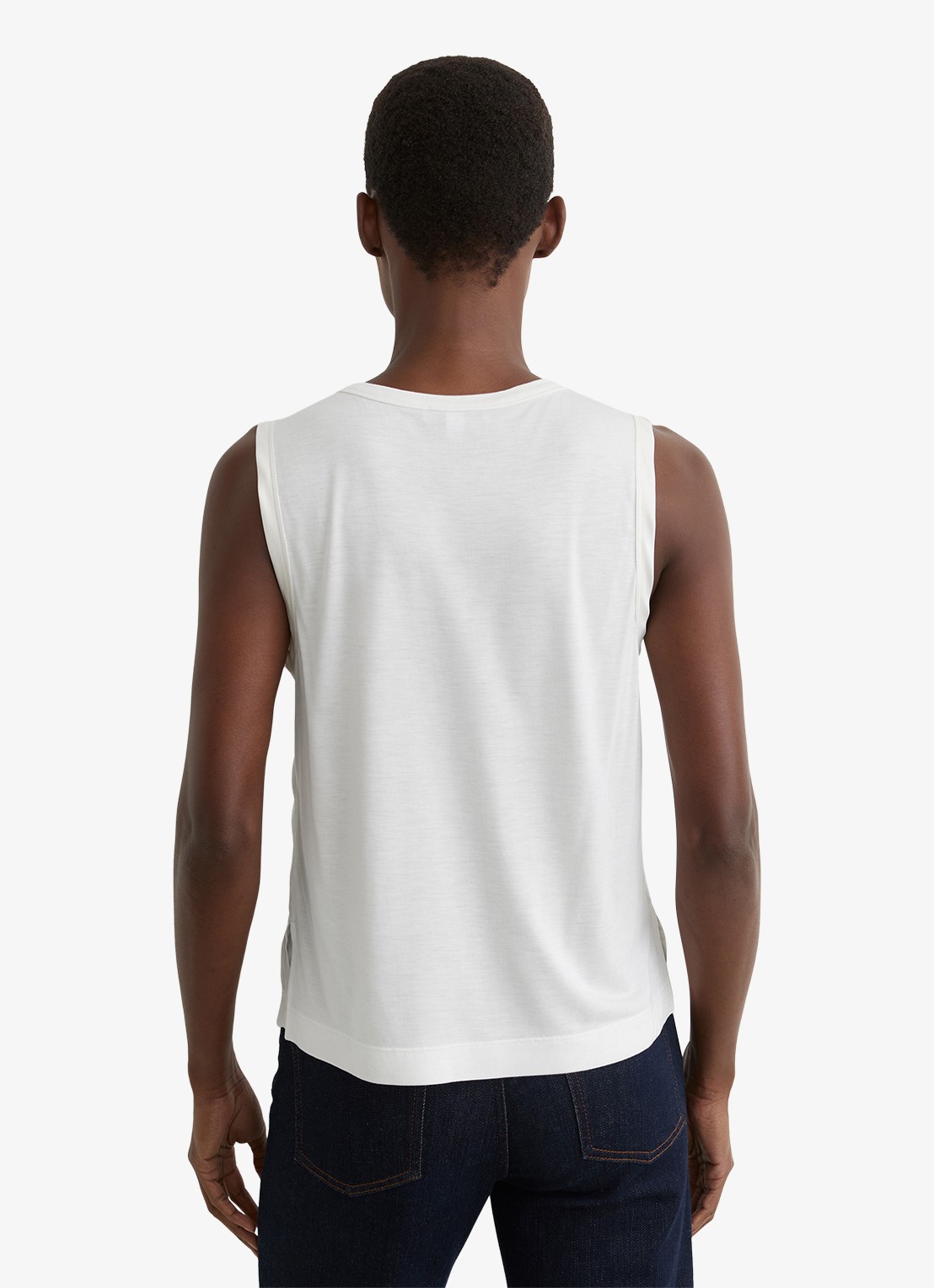 Reiss Rian top met ronde hals - achterkant wit