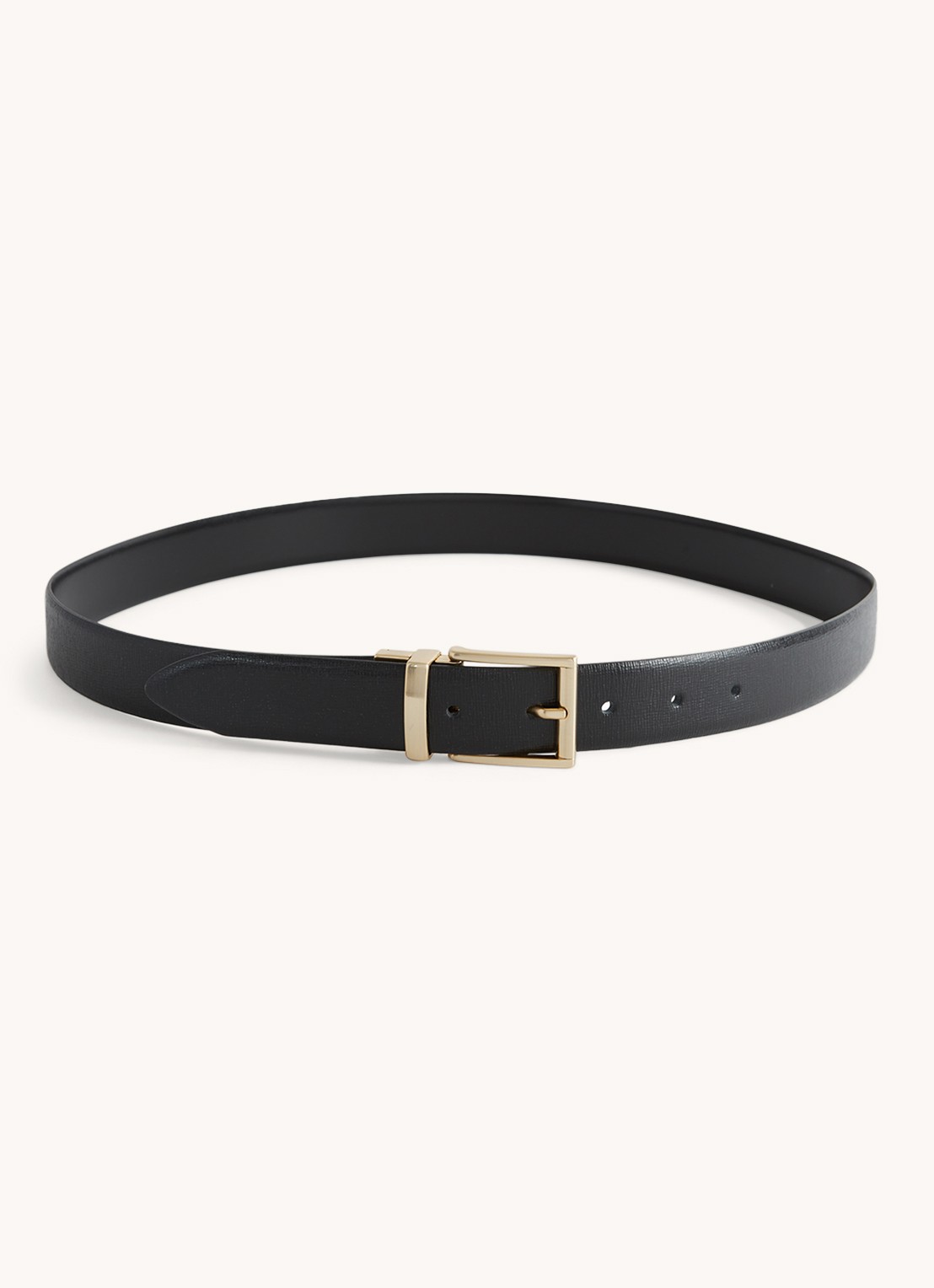 Reiss Ricky reversible riem van leer - voorkant 3 black / zwart