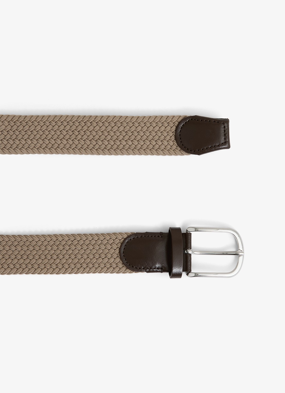 Reiss Riem met leren detail - detail 3 stone / beige