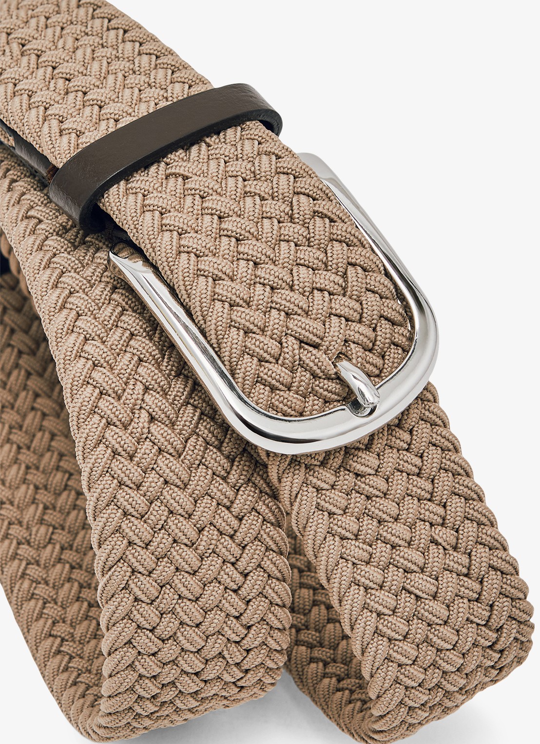 Reiss Riem met leren detail - detail 5 stone / beige