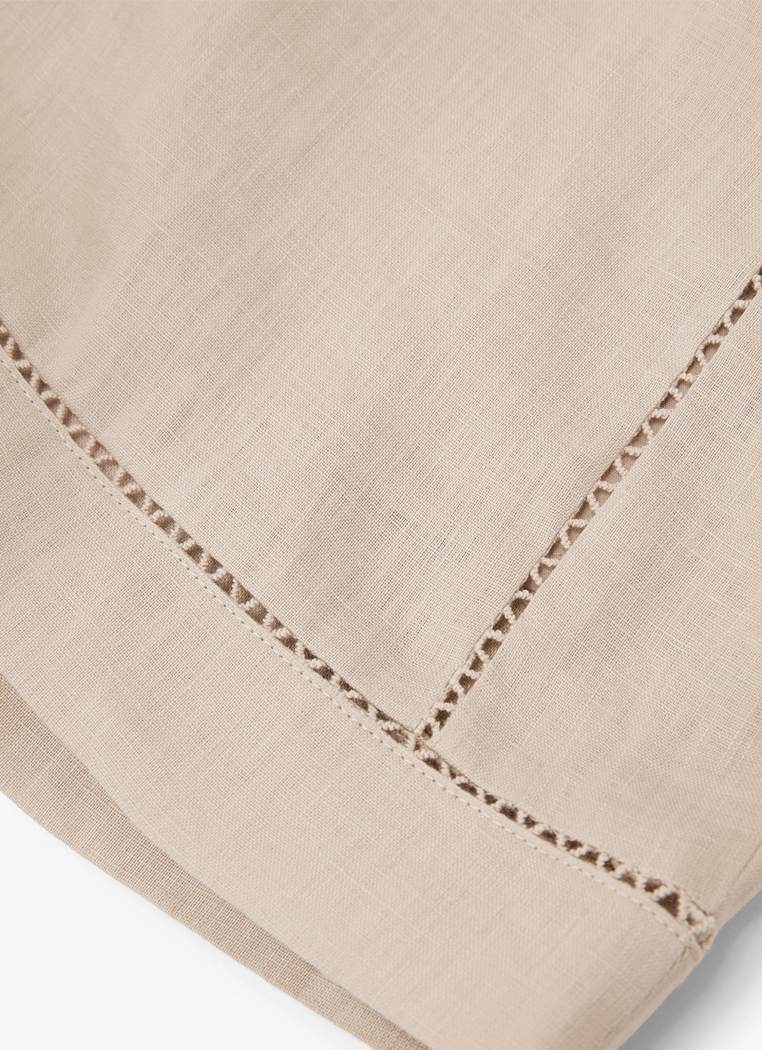 Reiss Riley high waist loose fit korte broek van linnen met steekzakken - detail 7 neutral / beige
