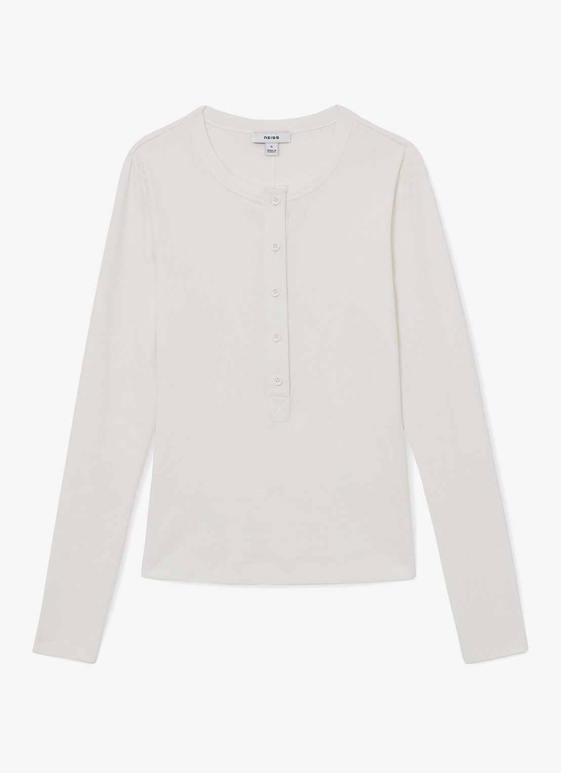 Reiss Rina ribgebreide long sleeve - voorkant 2 wit