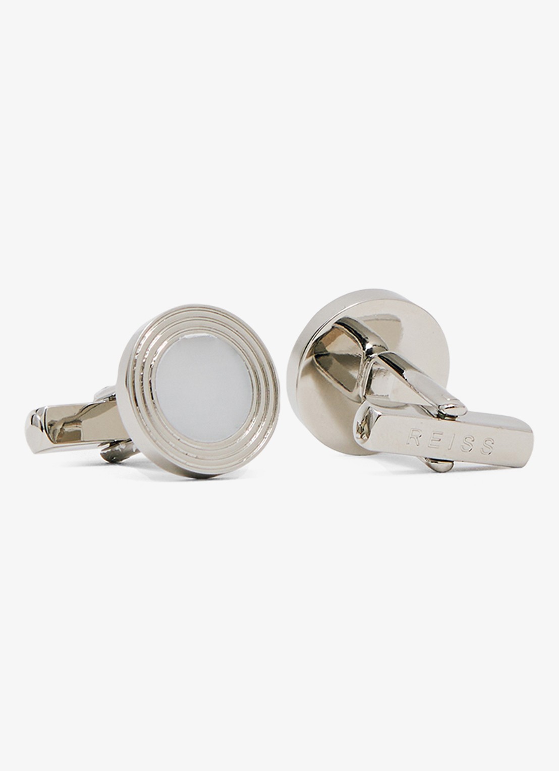 Reiss Ripley manchetknopen met logo - detail 3 zilver