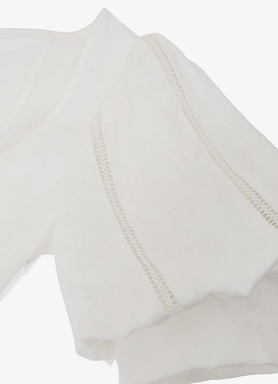 Reiss Riva midi jurk van linnen met borduring - detail 7 wit