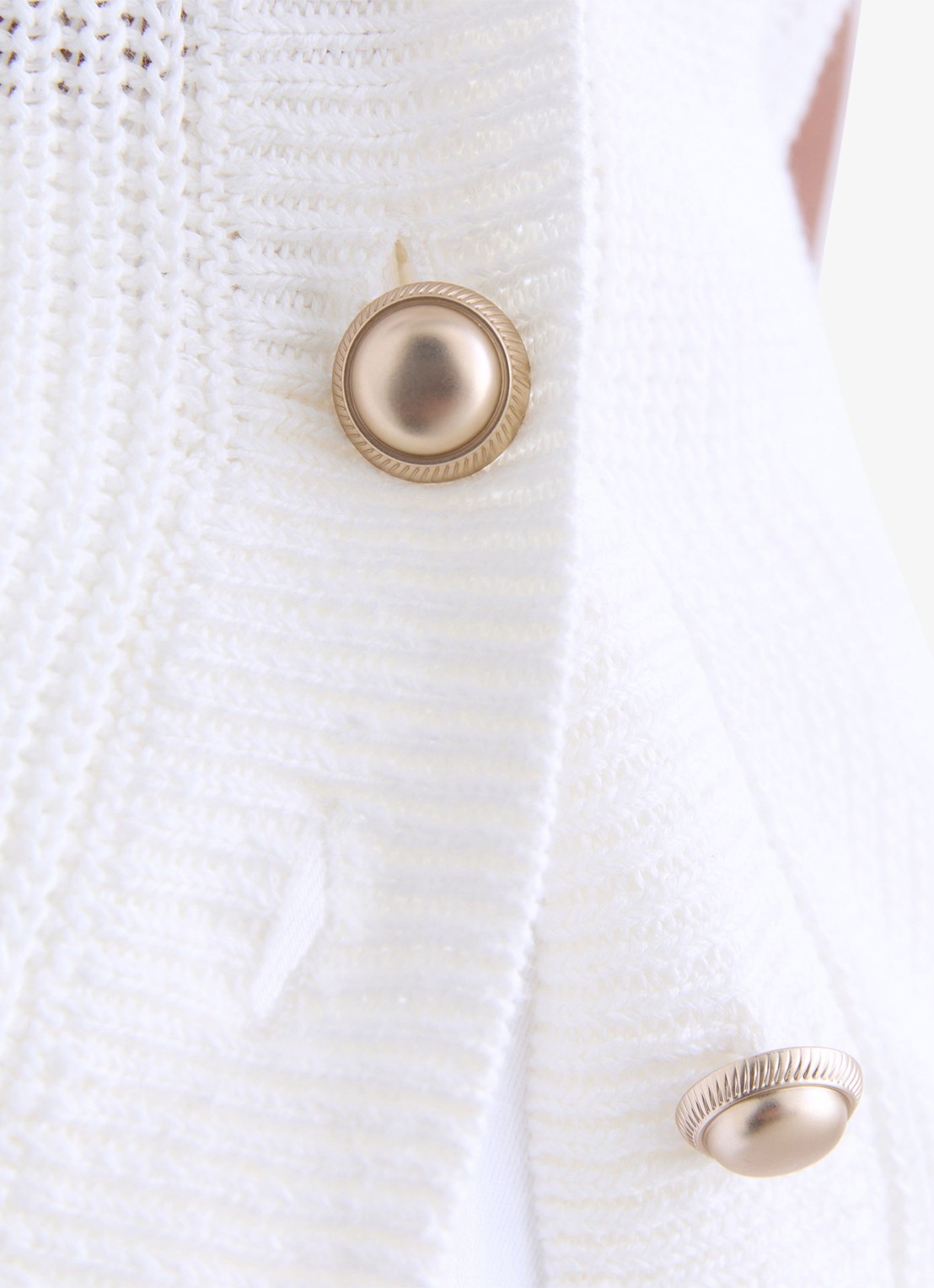 Reiss Robin grofgebreid gilet van linnen - detail 4 wit