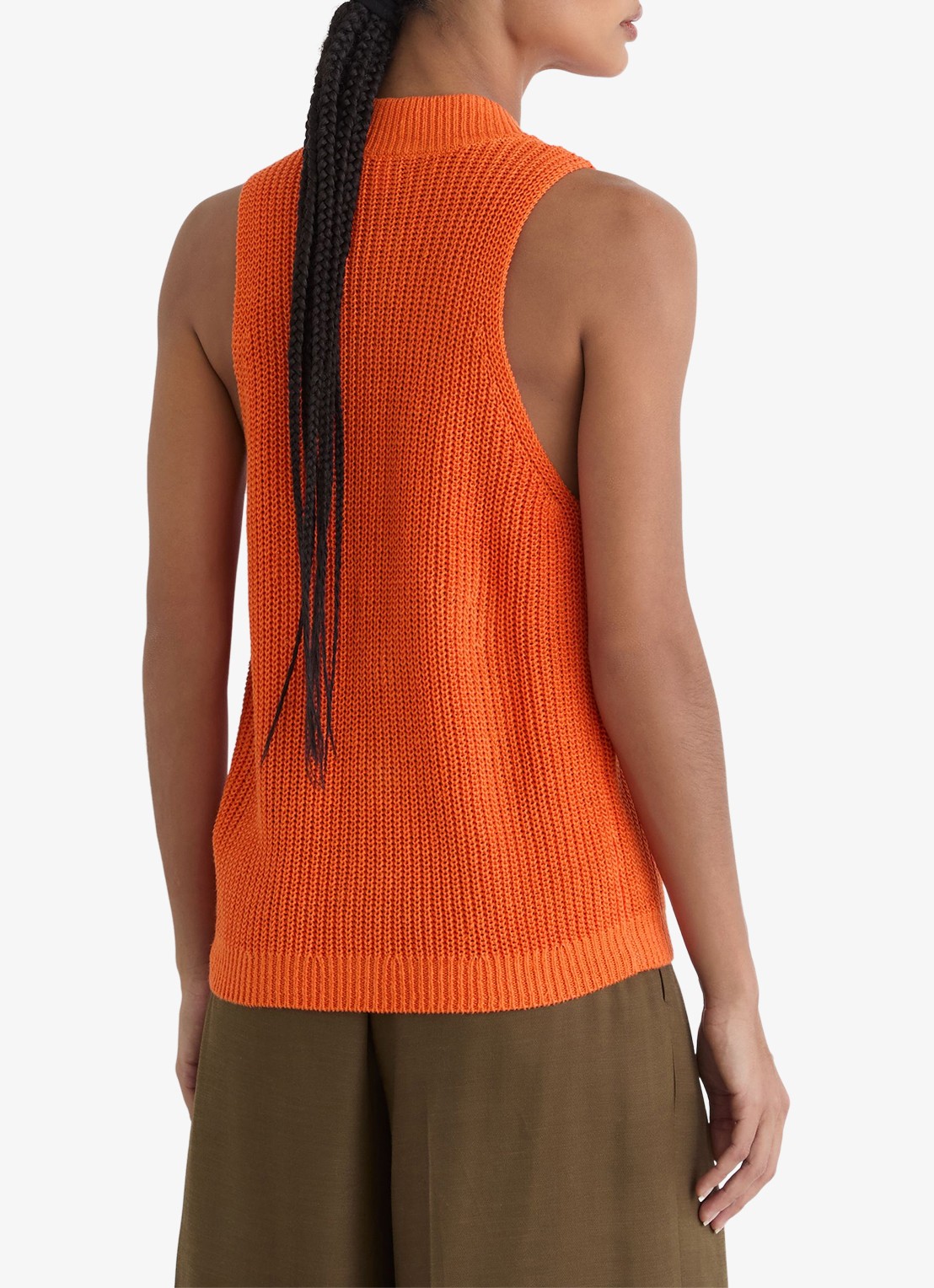 Reiss Robin grofgebreid gilet van linnen - achterkant 7 orange