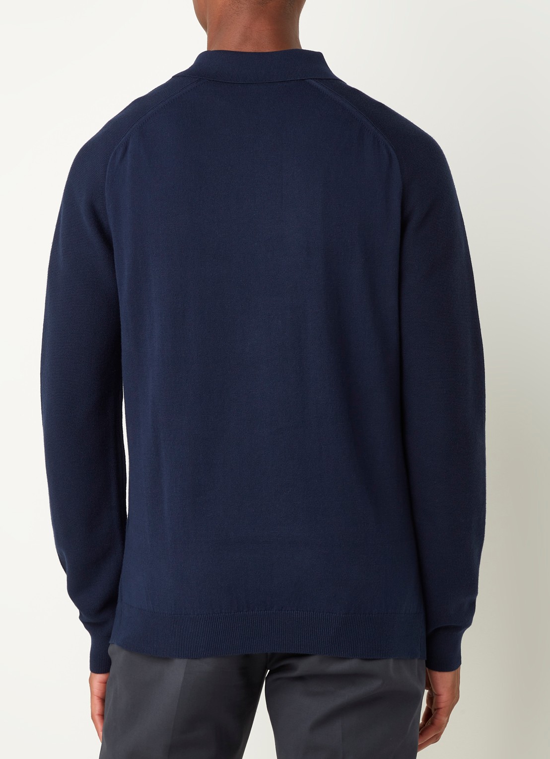 Reiss Roman fijngebreide pullover met halve rits - achterkant 2 donkerblauw