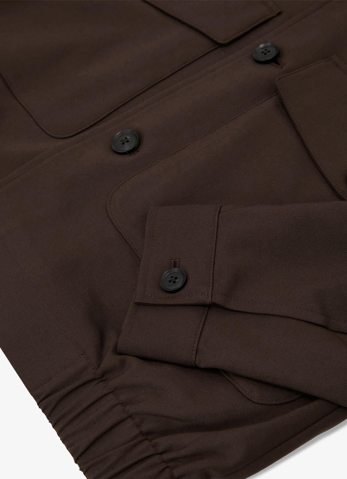 Reiss Romano jack met klepzakken - detail 4 donkerbruin