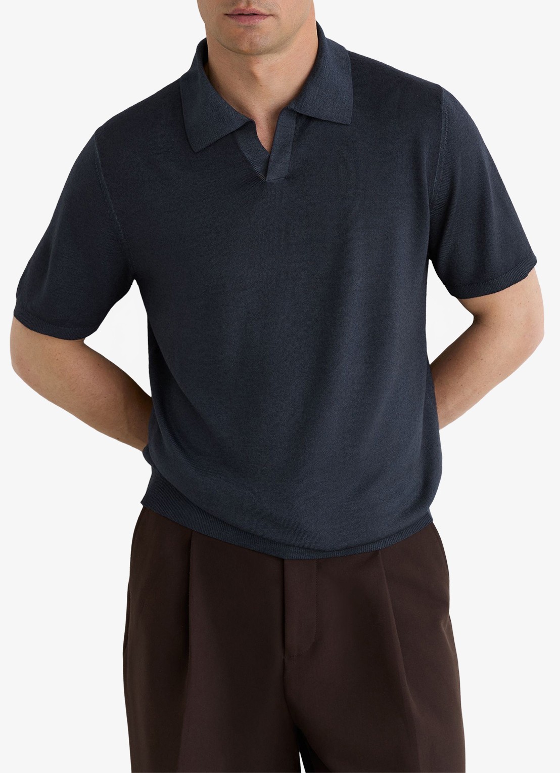 Reiss Rook regular fit polo met structuur - detail 2 navy / blauw
