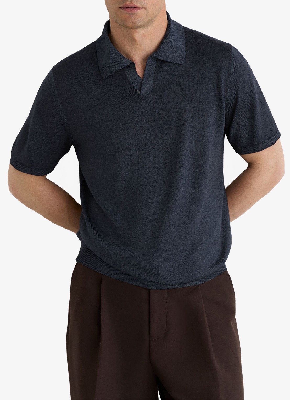 Reiss Rook regular fit polo met structuur - detail 4 navy / blauw