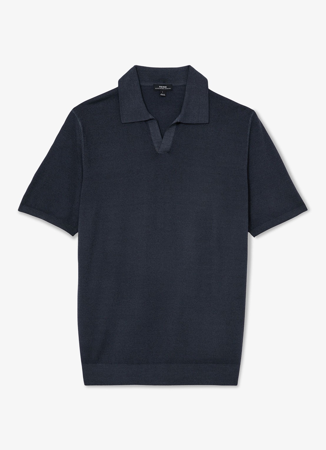 Reiss Rook regular fit polo met structuur - voorkant 5 navy / blauw