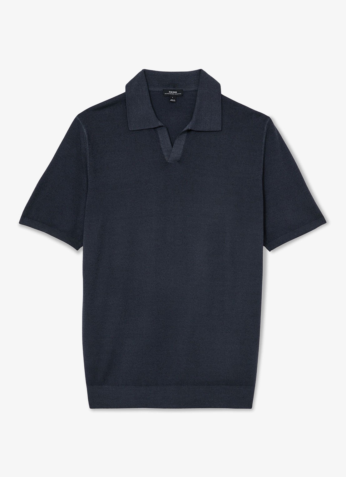 Reiss Rook regular fit polo met structuur - voorkant navy / blauw