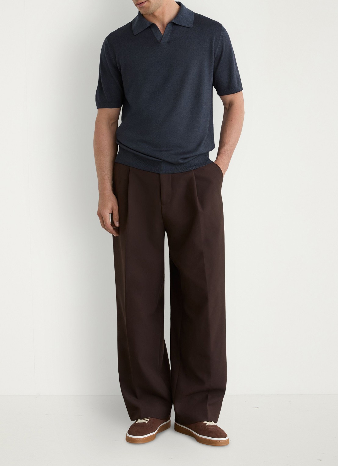Reiss Rook regular fit polo met structuur - voorkant 6 navy / blauw