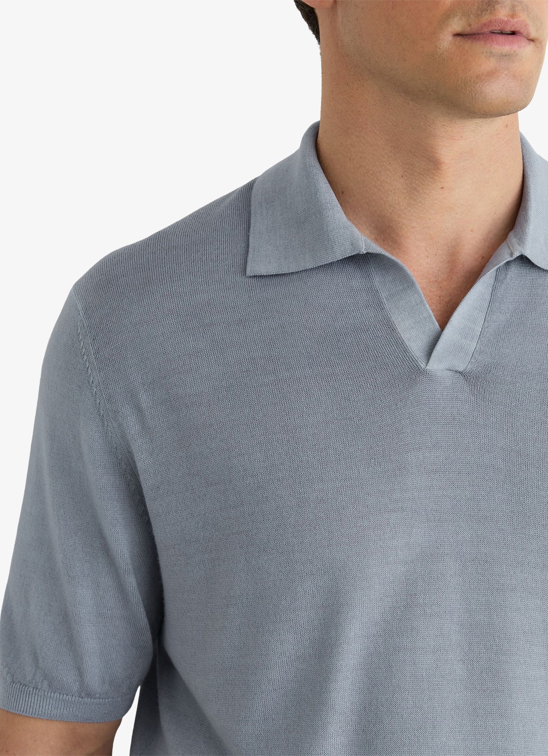 Reiss Rook regular fit polo met structuur - detail 3 soft blue / lichtblauw